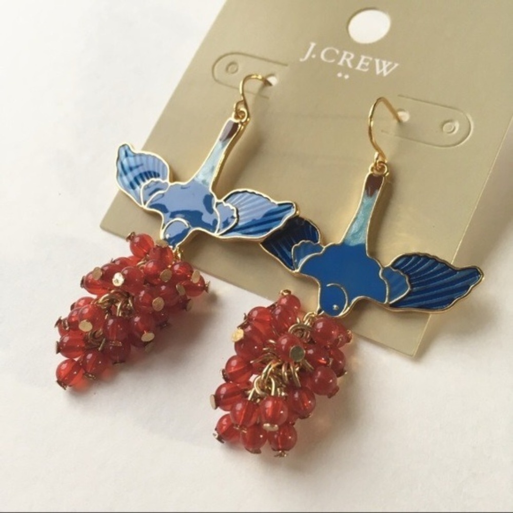 Jcrew bird and berry statement earrings